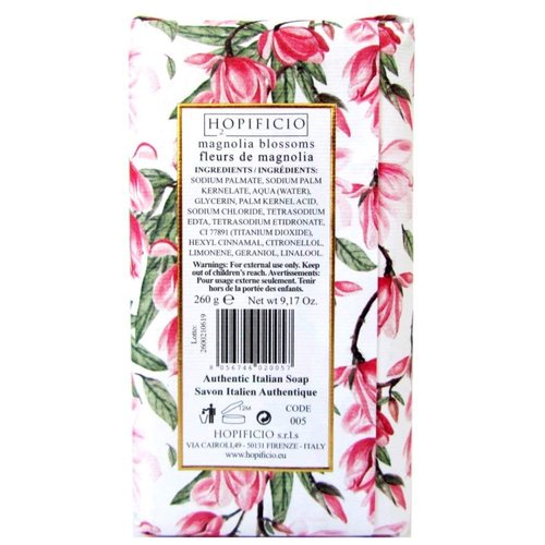 Hopificio Magnolia Blossom Luxury Italian Soap Bar 9.17 Oz