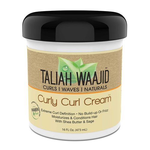 Taliah Waajid Curls Waves Natural - Curly Curl Cream | Extreme Curl Definition Hair Styling Gel | No Build-up or Frizz | 100% Paraben Free | Shea Butter & Sage - 16oz (T072)