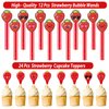PLOUGVI 208PCS Strawberry Party Favors, Berry First Birthday Decor, Strawberry Birthday Party Decorations, Strawberry Theme for Party Goodie Bag Stuffer Pinata Filler Gifts