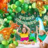 AIBIIN 95pcs Dinosaur Birthday Party Decorations for Boys Jungle Safari Dinosaur Foil Fringe Curtain Birthday Balloon Arch Garland Kit Three Rex T-Rex Birthday Baby Shower Party Decorations Balloons