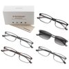 EYECEDAR 5-Pack Reading Glasses for Men Metal Rectangular Readers Eyeglasses Spring Hinges with Sun Readers Glasses Mens Readers 1.0