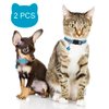 Bosose 2 Pack Cat Collar with Bells, Reflective Collars for Cats with Breakaway Safety Buckle, Nylon, 7-12 Inch Adjustable, Blue