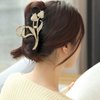 Tulip Hair Clips with Pearl Rhinestones Gold Flower Metal Hair Accessories for Women Girls Elegant Tulip Hair Claw Clips Shiny Hairpins Strong Hold Hair Clip for Thick or Thin Hair 1 Pcs