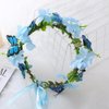 Blue Butterfly Flower Crown for Women Girls Boho Butterfly Headband Adjustable Headband Hair Accessories for Women Girls