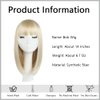 HSPJHTM Blonde Bob Wigs,Short Bob Hair Wigs 14" Straight with Flat Bangs Synthetic Colorful Cosplay Daily Party Wig for Women Natural (Free Wig Cap)