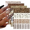 8Sheets Leopard Nail Stickers for Nail Art,3D Self-Adhesive Designer Nail Art Supplies for Leopard Frensh Nail Decals Leopard Print for Nail Art Design, Nail Stickers for Girls DIY Nail Art Decoration