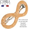 Camila Paris CP3274 French Hair Barrette Clip for Girls, Handmade, Peach, Strong Hold Grip Hair Clips for Women, No Slip and Durable Styling Girls Hair Accessories, Made in France