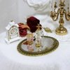 iLAND Dollhouse Mirrors, Miniatures Dollhouse Accessories on 1:12 Scale, Metal Framed Glass Mini Mirror w/Rose & Sunflower Patterns 2pcs
