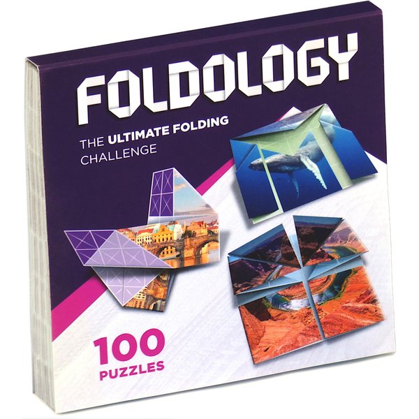 FOLDOLOGY - The Origami Puzzle Game! Hands-On Brain Teasers. Travel Game for Tweens, Teens & Adults. Fold The Paper to Complete The Picture. 100 Challenges, Ages 10+