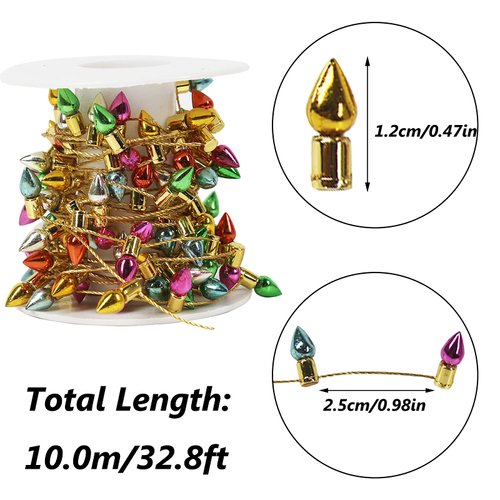 Orgrimmar Fake Light String Christmas Decoration Doll House Miniature Furniture Accessories String Lights (10m/394inch)