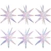 4D 14 Point One-Piece Star Cone Balloon Spike Explosion Star Decoration Magic Party Supplies For Birthday Bachelorette Disco, 6 Pack 22'' Iridescent Metallic Spiky Balloons Dazzle Fireworks Balloons