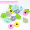 16Pcs Knitting Needle Stoppers, Cute Leaf Daisy Sun Flower Knitting Silicone Stoppers, Needle Minder, Knitting Needle Point Protectors for Knitting Crochet Hand DIY Supplies Accessories