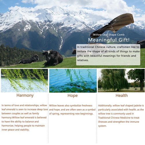 Natural Horn Comb, PROTORIGEN Handmade Ox Horn Comb anti-static, fine tooth comb, hair and scalp health comb.