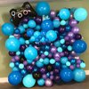 Black Purple Blue Balloon,60 Pcs 12 Inches Metallic Blue Purple Teal Balloons Confetti Balloons for Kids Video Game Party Decoration Baby Shower Engagement Party Supplies