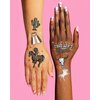 xo, Fetti Western Birthday Party Temporary Tattoos - 50 Silver Foil Pcs | Birthday Girl Accessory, Rodeo Cowgirl Bachelorette Party Decorations, Hoedown Accessory, Country Theme Party Supplies
