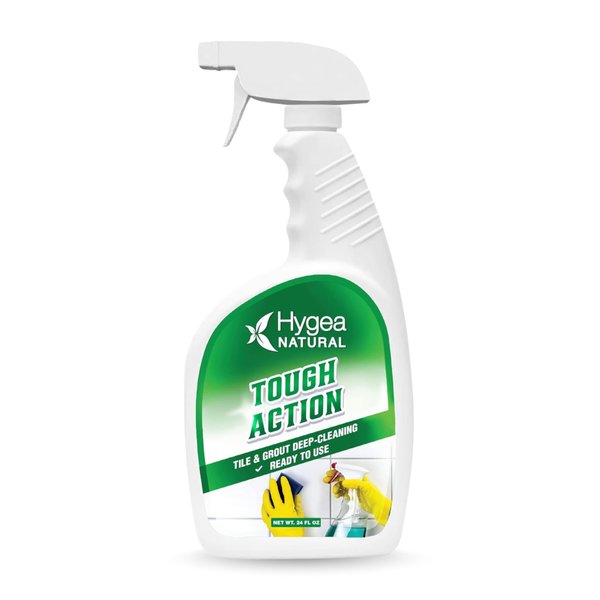 Hygea Natural Tough Action Tile & Grout Cleaner - Deep Cleans Dirt & Scum, Conditions & Enhances Stone Color - Acid-Free & Residue-Free Biodegradable Formula (Ready to Use 24 oz)
