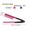 Straightening Comb For Hair,2-Pack Hair Straightening Comb Set,flat iron comb,flat iron comb attachment,grip comb for flat iron(Rose Red, Blue)