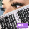 Mink Fluffy Eyelash Extension Kit 280PCS 3D Volume Individual Lashes 40D Lash Clusters 10-16MM DIY Lash Extension Kit with Lash Glue Bond and Seal and Applicator Tool for Lash Extension Beginners
