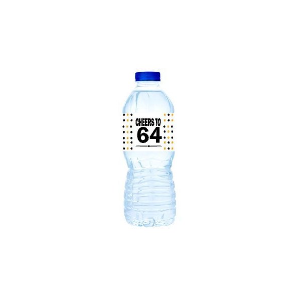 64th Birthday/Anniversary Party Decoration Water Bottle Labels -15pk