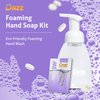 Dazz Foaming Hand Soap Starter Kit Eco Friendly Refillable Foam Hand Wash - Includes 2 Refill Packets + 8.5oz Foam Hand Soap Pump - Lavender-Lemon Scent - Fits All Glass Foaming Pumpers