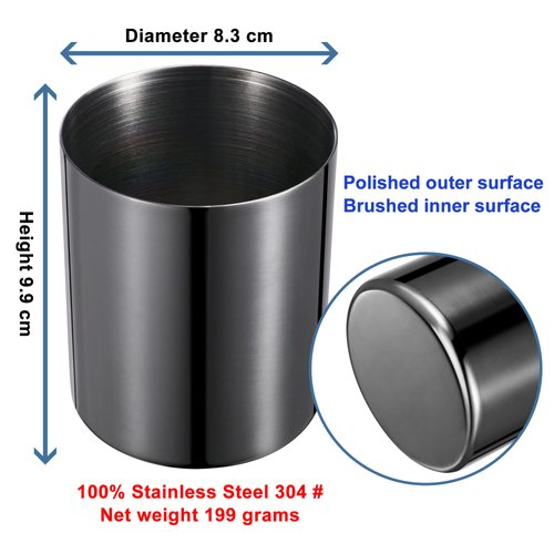 Imslery Black Round Stainless Steel 304 Pen Holder, Desk Pencil Organizer, Makeup Brush Storage, Kitchen Cutlery Holder, Multi-Purpose Office and Home Accessory