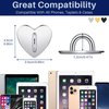 Moxweyeni 6 Pcs Cell Phone Ring Holder Stand Phone Ring Holder Adhesive Metal Phone Finger Grip Universal Ring Holder for Cell Phone Tablet, Sticky Phone Charms Accessories (Heart Shaped)