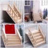 Toyvian Dollhouse Mini Staircase, 1/12 Scale Miniature Stairway with Handrail, DIY Unpainted Staircase, Wood Dollhouse Furniture for Micro Landscape Fairy Garden Decor