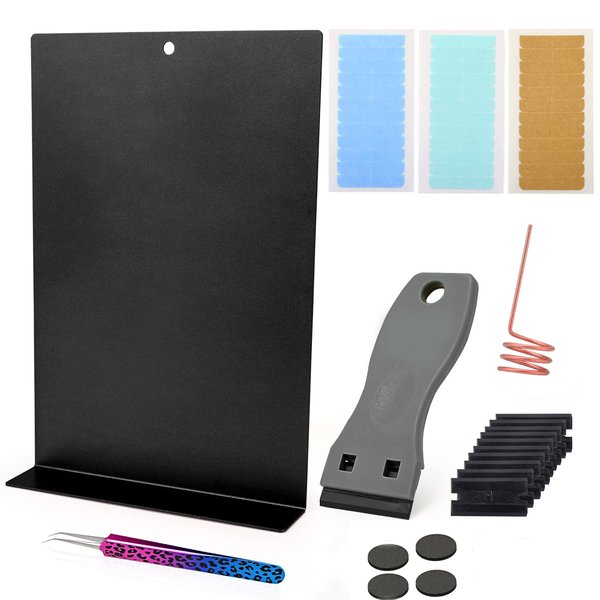 EHDIS Hair Extension Tape Remover Kit with Tape Remover Board,Tape Scraper Tool with Blade,Hair Separating and Selecting Tool, Tweezers,Hair Adhesive Tape,Sponge Pad- Type B