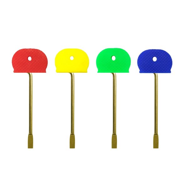 Bathroom/Bedrooom Door Key Emergency Key, Door Key Replacement Solid Key for Interior Door - 4 Pack (Gold with Cap)