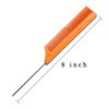 LUXXII (2 Pack) 8" Brown Rat Tail Stainless Steel Pintail Comb Fine-tooth Hair Comb - Heat and Chemical Resistant For All Hair Types