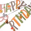 SUNBEAUTY Woodland Party Decorations Woodland Happy Birthday Banner Forest Animal Garland for Kids Boys Girls Baby Shower Woodland Birthday Jungle Party Decoration Supplies | Pre-Strung