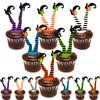 Whaline Halloween Cupcake Toppers Witch Boot Paper Cupcake Decorations for Cupcake Dish Decoration Party Supplies, 30 Pack