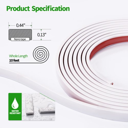 LONGKING 10 ft Peel and Stick Trim, Molding Trim for Walls, Edges, Borders, Backsplash Tile Edge, Flexible and Self Adhesive Trim, White