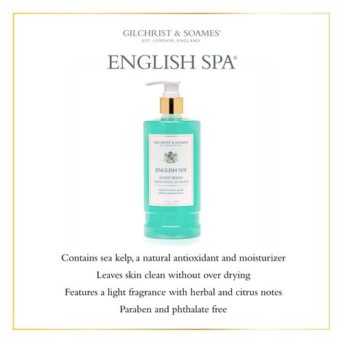 Gilchrist & Soames English Spa Hand Wash - 15.5oz - Citrus and Herbal Notes, Gently Cleansing, Zero Parabens, Sulfates, and Phthalates