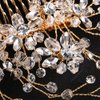 Aimimier Bridal Hair Comb Crystal Back Comb Rhinestone Headpiece for Wedding Party Prom Festival Hair Accessories for Women(Gold)