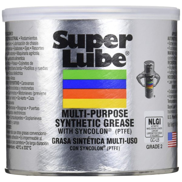 Super Lube 41160 Synthetic Grease (NLGI 2), 14.1 oz Canister, Translucent White