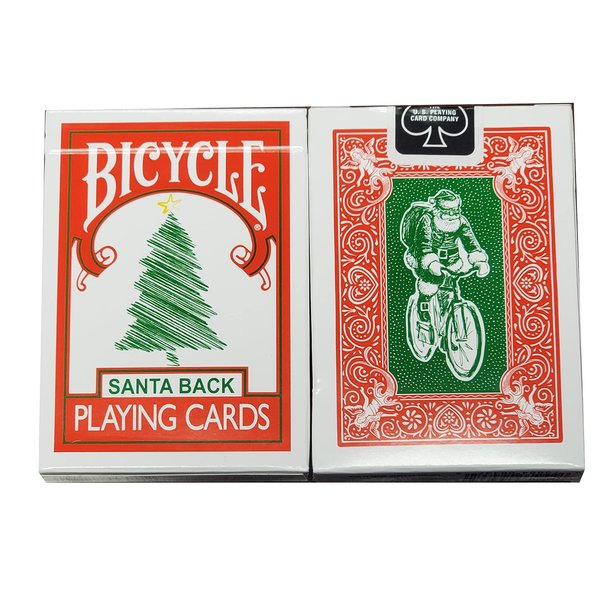 Bicycle Red Back Green Santa Playing Cards