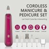 Professional Manicure Pedicure Set, Cordless Electric Nail File Kit, Rechargeable Nail Grinder for Thick Nails, 5 Speeds Hand Foot Nail Care Trimmer Buffer Tools(Red)