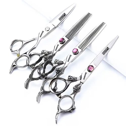 6/7/7.5/8/9-inch professional hair clipper set, stainless steel sharp hair clippers, hairdresser specific scissors (6 in-4pc)