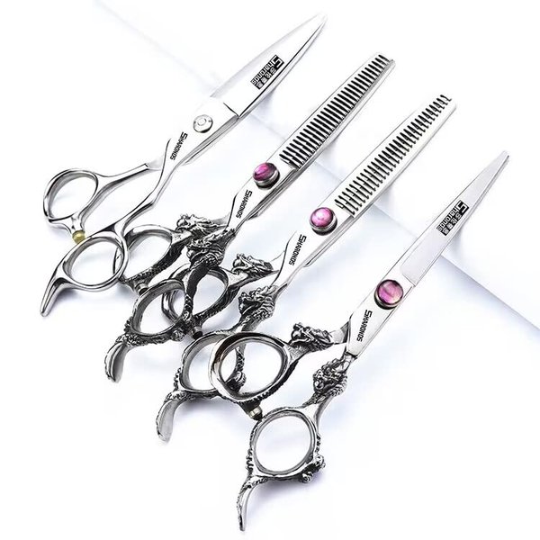 6/7/7.5/8/9-inch professional hair clipper set, stainless steel sharp hair clippers, hairdresser specific scissors (6 in-4pc)