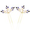 Barode Bride Wedding Hair Pins Blue Crystal Bridal Headpieces Hair Accessories for Women and Girls Pack of 2 (Blue)