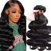 BLACKMOON HAIR Indian Virgin Hair Body Wave Human Hair 3Bundles Weaves 100% Unprocessed Hair Extensions Natural Black Color 20 22 24Inch