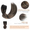 Goulus Human Hair Extensions Clip in 8PCS 120g Balayage Natural Black Mixed Chestnut Brown Remy Human Hair Clip ins Hair Extensions Real Human Hair Extensions(1B/6/1B,20inch)