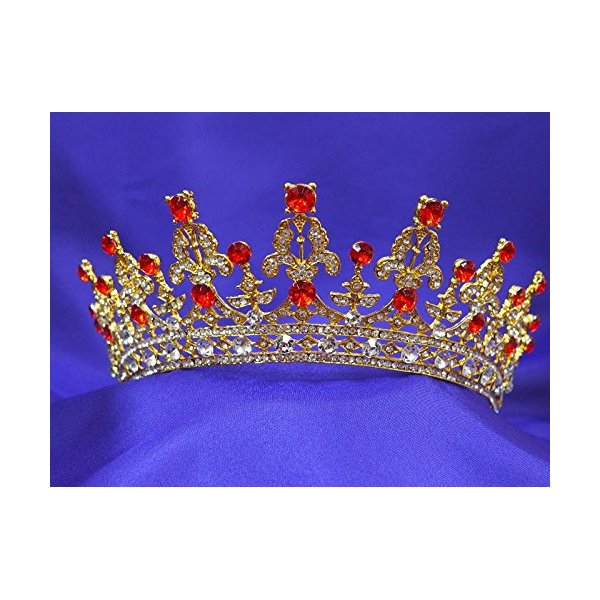 Red Ruby Princess Wedding Bridal Prom Rhinestone Crystal Tiara CT52