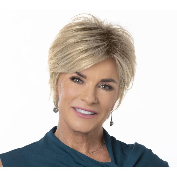 Toni Brattin Whimsical Avg Cap Wig Color Light Blonde - 5" Short Textured Layering Face Framing Soft Bangs ChangeLite Heat Friendly Synthetic Peluca Straight Wig Bundle Wig Cap, Hairloss Booklet