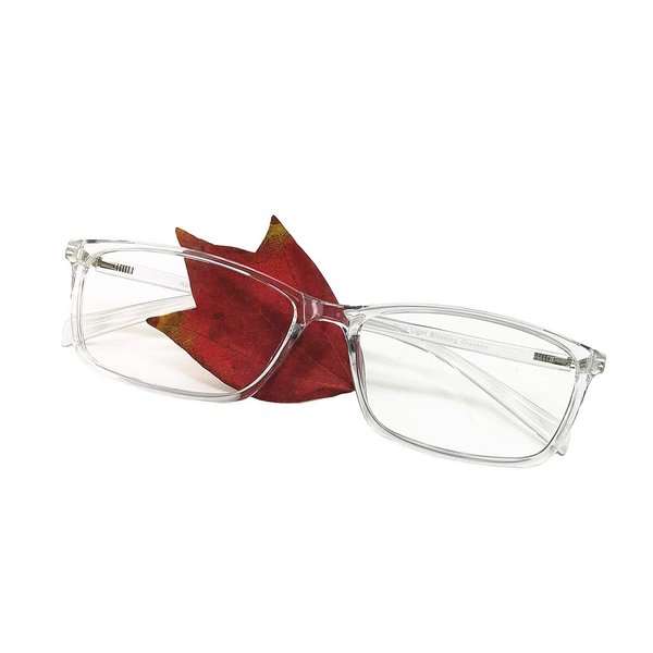 Computer Reading Glasses Blue Light Blocking Reader Gaming Screen Digital Eyeglasses Anti Glare Eye Strain Transparent Lens UV Light Weight for Women Men (Crystal Grey, 4.50)