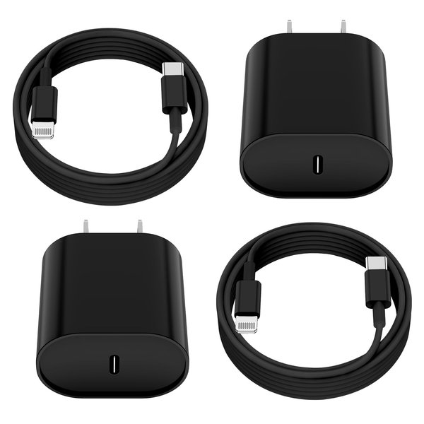 Fast Charger for i Phone 14 13 12 Charge Fast Charging, 2Pack 6FT USB C to L Cable with 20W USB C for i Phone Charger Block, Compatible with iPhone 14 13 12 Pro/14 Plus/13 Pro Max -Black