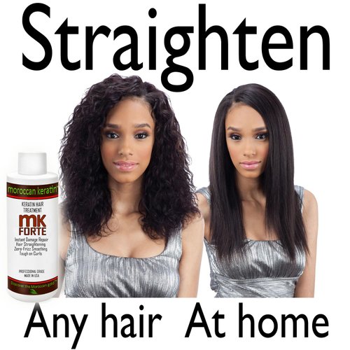 Moroccan Keratin FORTE Keratin Hair Straightening Brazilian Keratin Hair Treatment for All Hair Type Coarse Thick Curly African Black Hispanic Dominican Keratina Para Alisar El Pelo Chocolate