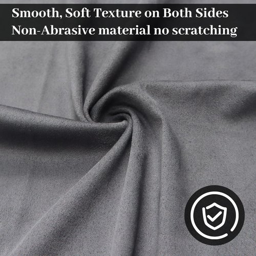 BOVPCAO Microsuede Gun Cloth 3 Pack - Lint Free Gun Cleaning Cloth, 12"x12" Large Gun Cleaning Rags - Soft Microfiber Cloth for Guns, Dark Gray