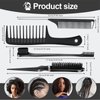 SWEET VIEW 4 Pcs Hair Styling Brush Set with 1 Pcs Edge Brush 1 Pcs Bristle Hair Brush 1 Pcs Rat Tail Comb 1 Pcs Wide Tooth Comb, Hair Comb Set for Slick Baby Hair and Flyaways - Black